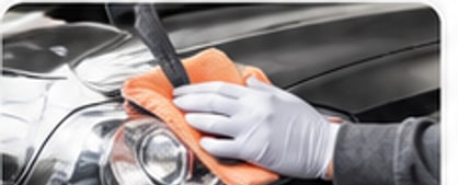 Vehicle headlight being polished